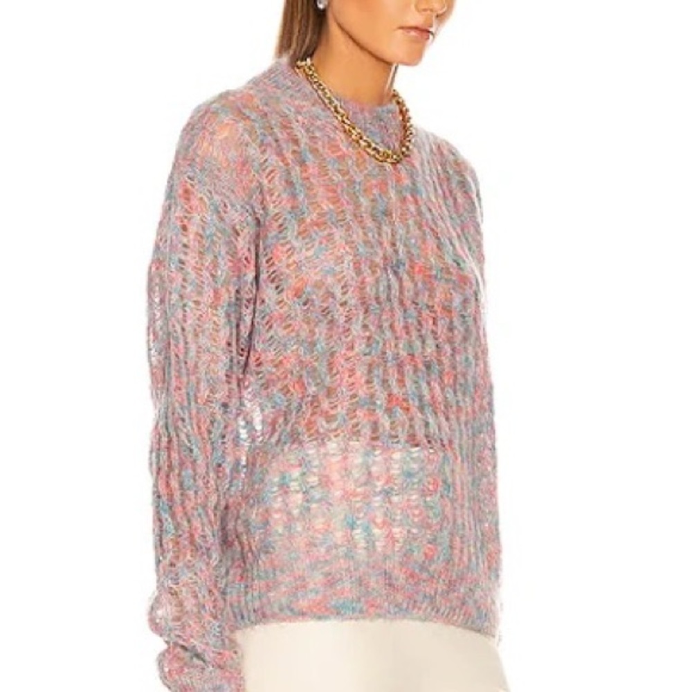 Acne Studios Kobina open-knit multicolor mohair sweater S - Picture 8 of 8